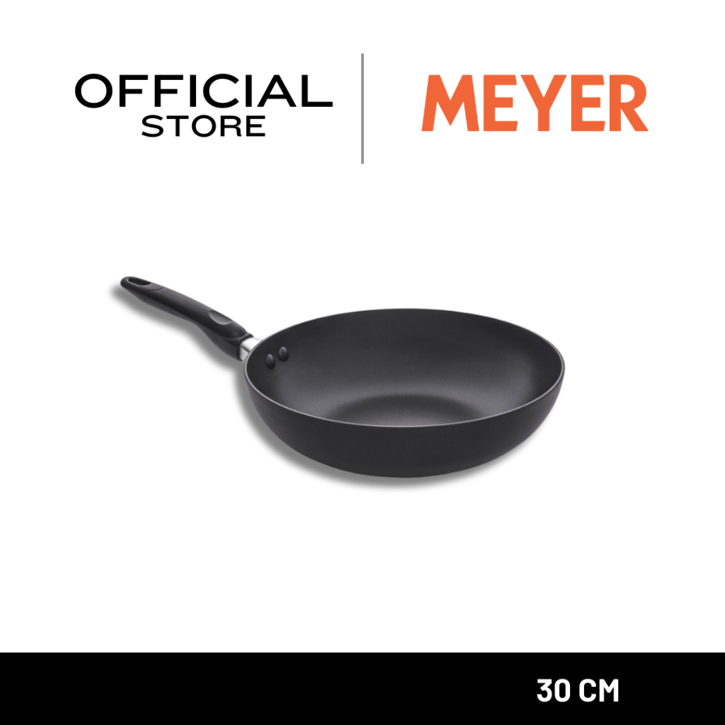 MEYER COOK 'N LOOK INDUCTION 30cm / 12" Open Stirfry กระทะผัดทอดทรงลึก กระทะเคลือบผิวลื่น สีดำ (11231-C)