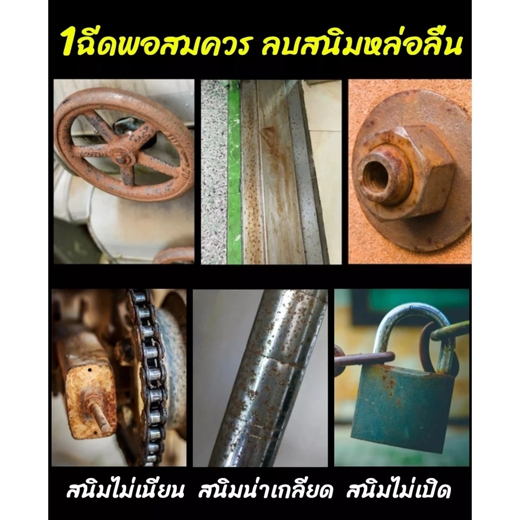 อัพเกรด 450 ML ใหม่ สเปย์ขจัดคราบสนิม น้ำยาล้างสนิม ทำความสะอาดผิวโลหะ น้ำยาขัดสนิมรถยน น้ำยาทำความสะอาดสนิม thumbnail 3