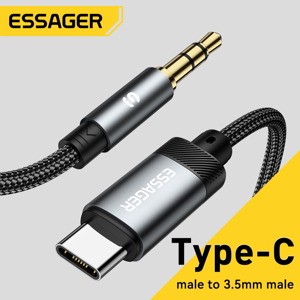 Essager สายแปลงเสียง 3.5 มม. USB C/L ถึง 3.5 แจ็คหูฟังอะแดปเตอร์ AUX