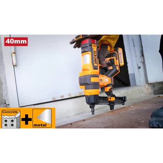 (ถูกสุด ) INGCO เครื่องยิงตะปูคอนกรีตไร้สาย 20V 40มม รุ่น CCNLI9005 เครื่องเปล่า ครบชุดพร้อมแบต CCNLI9008