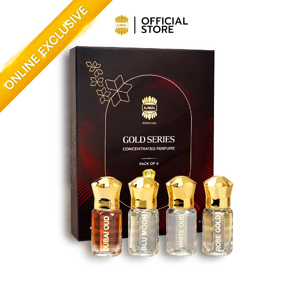 AJMAL น้ำหอมโกลด์ซีรีส์ Gold Series Perfume 4x5 ml Perfume Oil สำหรับผู้ชายและผู้หญิง กลิ่นสะอาด หอมสดชื่น ติดทนนาน