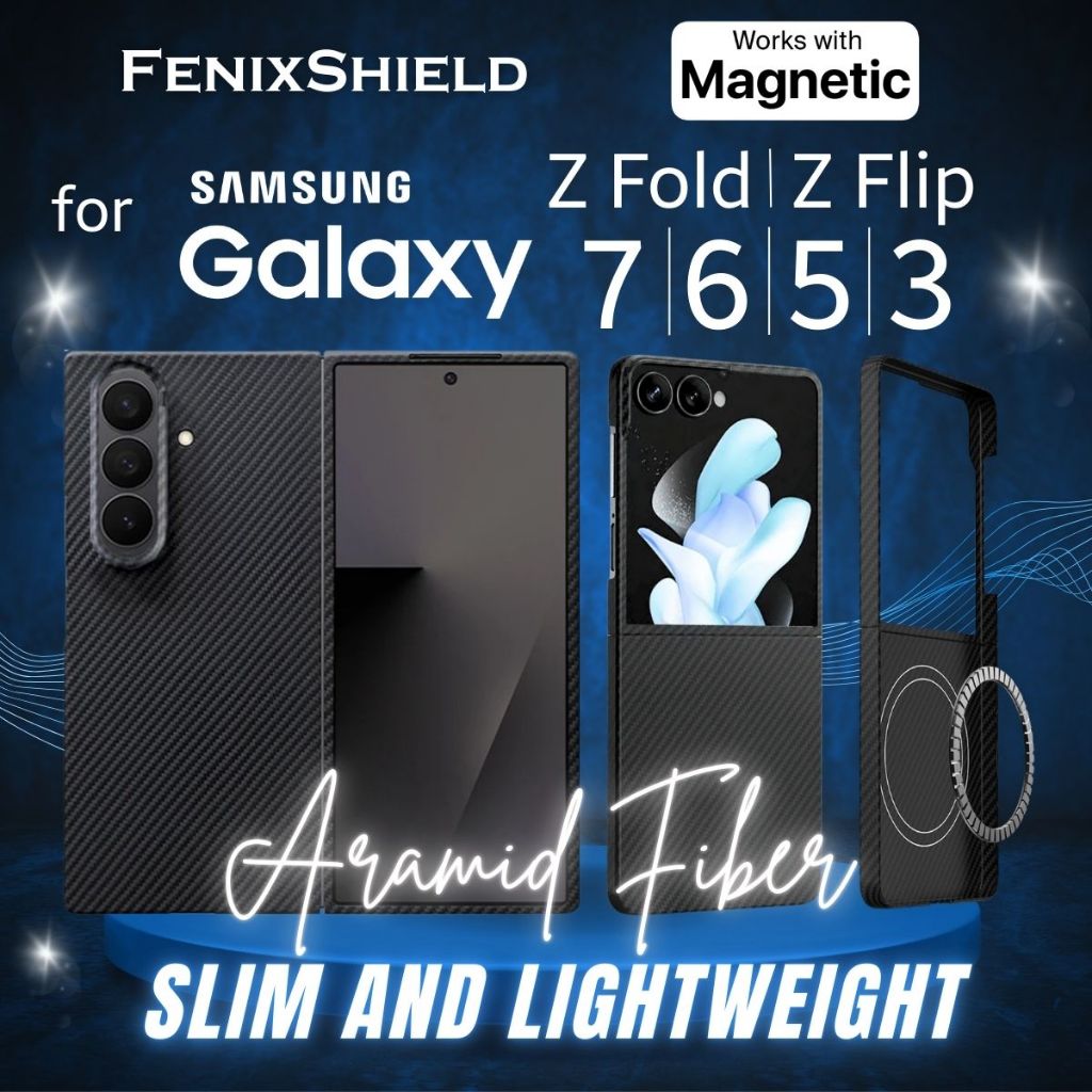 (ส่งทันที) เคส FenixShield Aramid Carbon Fiber สำหรับ Galaxy Z Fold7 / Flip7 / Fold6 / Flip6 / Fold5