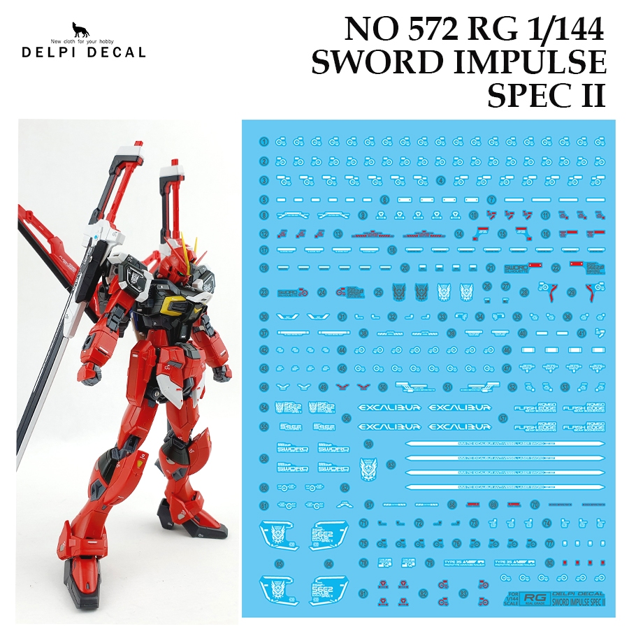 ดีคอลน้ำ [DELPI] 572 RG 1/144 SWORD IMPULSE SPEC II GUNDAM WATER SLIDE DECAL