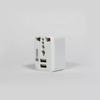Toshino PU-E ปลั๊กแปลง 2 ขาแบน + 2 USB-A 2.4A รองรับกำลังไฟ 10A/2300W