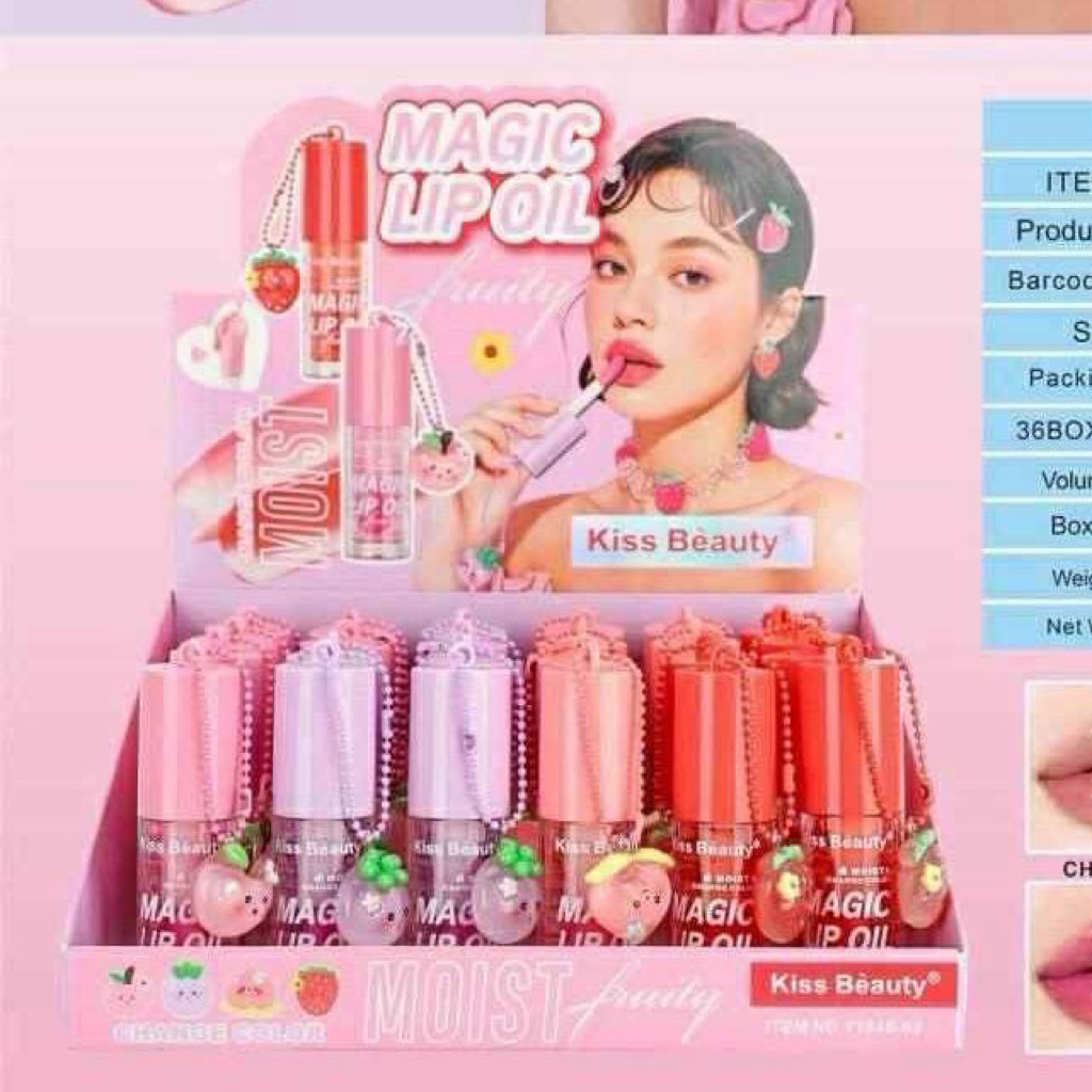 ลิปออยกลิ่นผลไม้ Lip oil บำรุงฝีปาก ยกกล่อง24ชิ้น