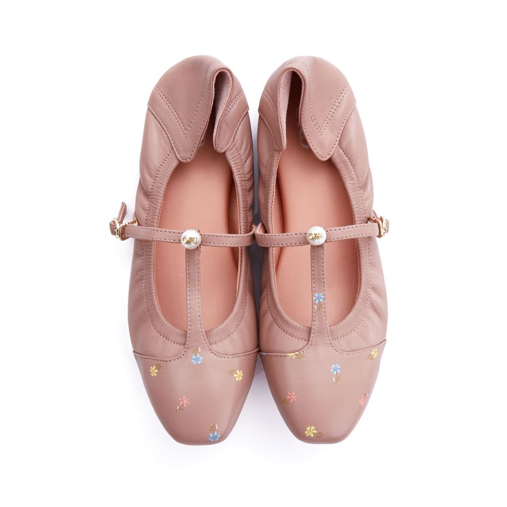 O&B รองเท้าหนังแกะ รุ่น AUDREY LILY T-BAR IN TUSCAN PINK-11271SS09685F_F5PIXX