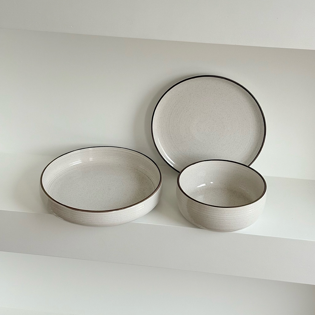 เซตถ้วย จาน ชาม เซรามิค plate & bowl oreo set | faryheyz