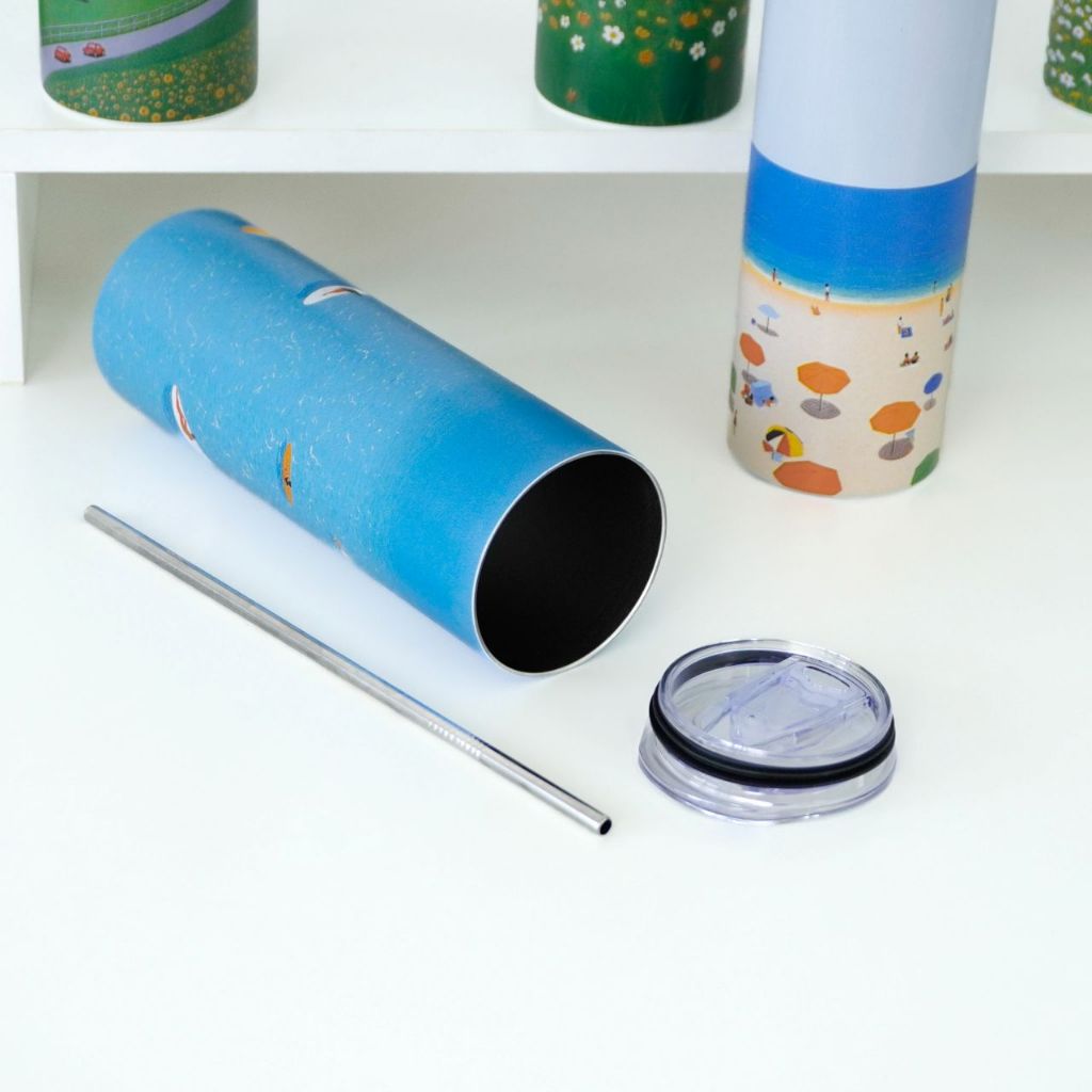 กระบอกน้ำเก็บความเย็น Skinny Tumbler พิมพ์ลาย Vacation Collection ราคา ถูกที่สุด ดีลบีเคเค แกลเลอรีภาพที่ 4