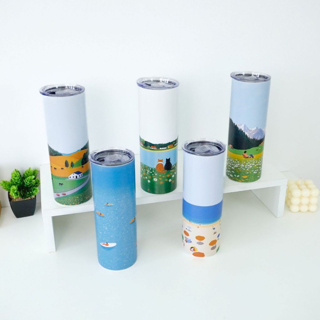 กระบอกน้ำเก็บความเย็น Skinny Tumbler พิมพ์ลาย Vacation Collection ราคา ถูกที่สุด ดีลบีเคเค แกลเลอรีภาพที่ 2