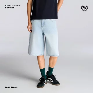 Highschool Basic Collection : Routine Baggy Jorts กางเกงยีนส์ขาสั้นไฮสคูลสีเฟด - BTB35098
