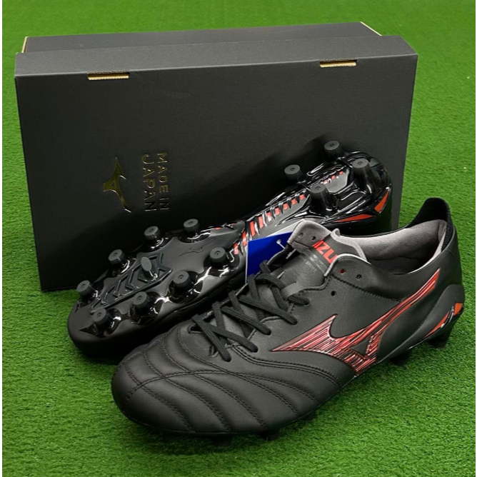 Mizuno แพ็คสีดำแดงล่าสุด Mizuno Morelia NEO 4 JAPAN The Shadow Gem pack รองเท้าฟุตบอล ของแท้ มือ1