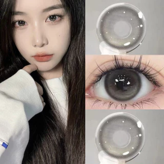 【1คู่-฿10!! 2 คู่-฿20】0~-600 Midroo คอนแทคเลนส์สีกรองแสงคอนเทค Pearl Grey เลนส์บิ๊กอาย 14.0mm-1คู่