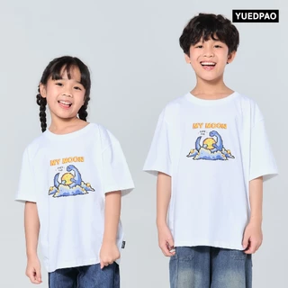 Yuedpao Oversize Screen Kids เสื้อยืดเด็ก สีสดใส ผ้านุ่ม สัมผัสเบาสบาย Dinosaur to the Galaxy (A)