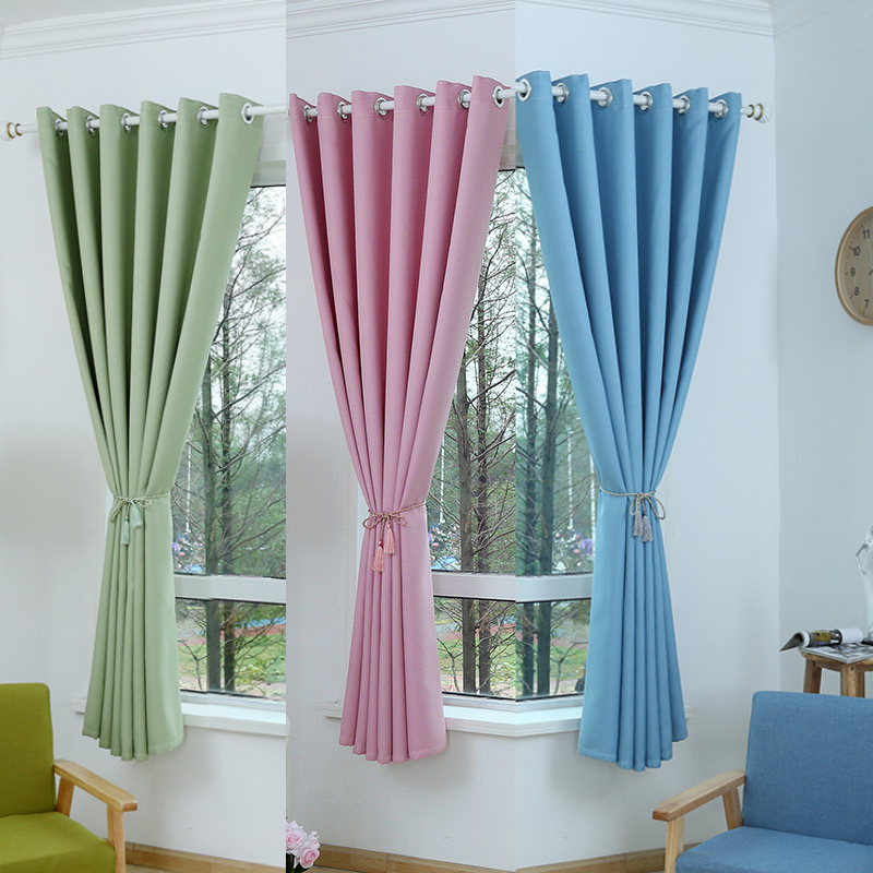 แนะนำ ผ้าม่าน ผ้าม่านหน้าต่าง ประตู ห่วงตาไก่สีพื้นไม่มีลาย สีพลาสเทล ทึบแสง กันแดด กันยุวี พร้อมส่ง ราคาพิเศษ มีเก็บเงินปลายทาง