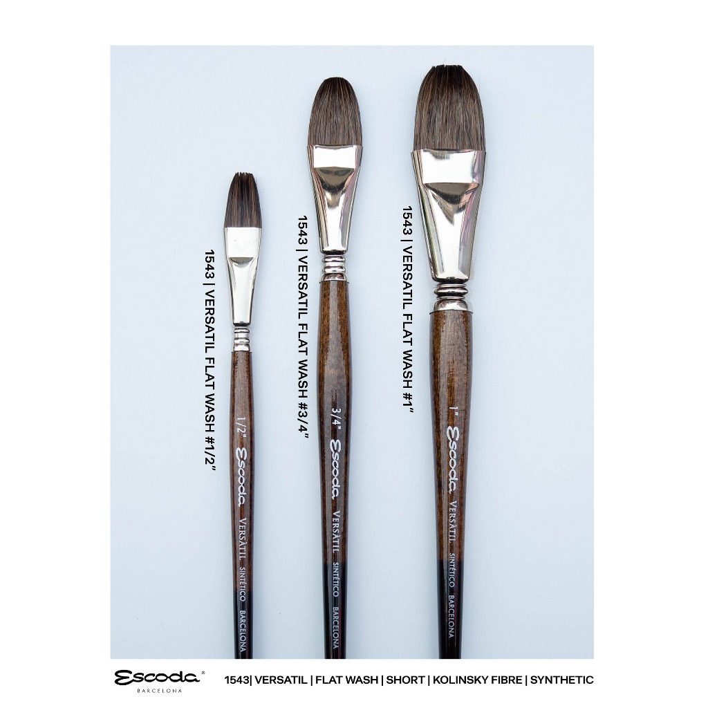 Escoda VERSATIL Flat Wash [1543] / พู่กันหัวแปรง Flat Wash รุ่น VERSATIL แบรนด์ Escoda จากประเทศสเปน