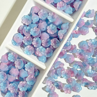 (พร้อมส่งจากไทย) ลูกปัดแก้ว ดอกถ้วยแก้ว 10pcs