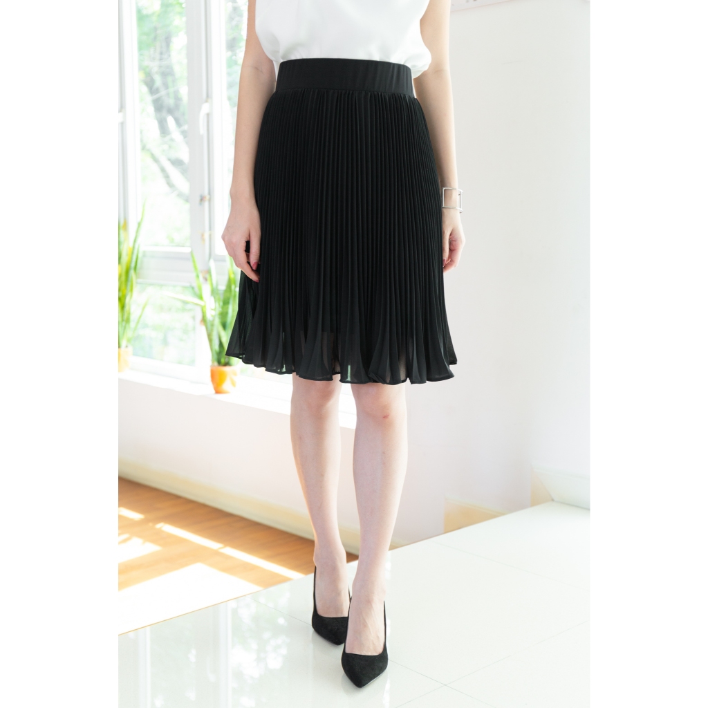 Narinari : NK082 Classic Pleated Skirt กระโปรงพลีท