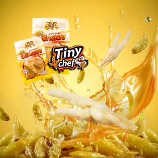 Tiny Chef ตีนไก่รสพริกดอง ไม่มันไม่เลี่ยน ผลิตในประเทศไทย มี อย. รสสัมผัสนุ่มหนึบ ของทานเล่นคลายหิว ที่กำลังเป็นที่นิยม