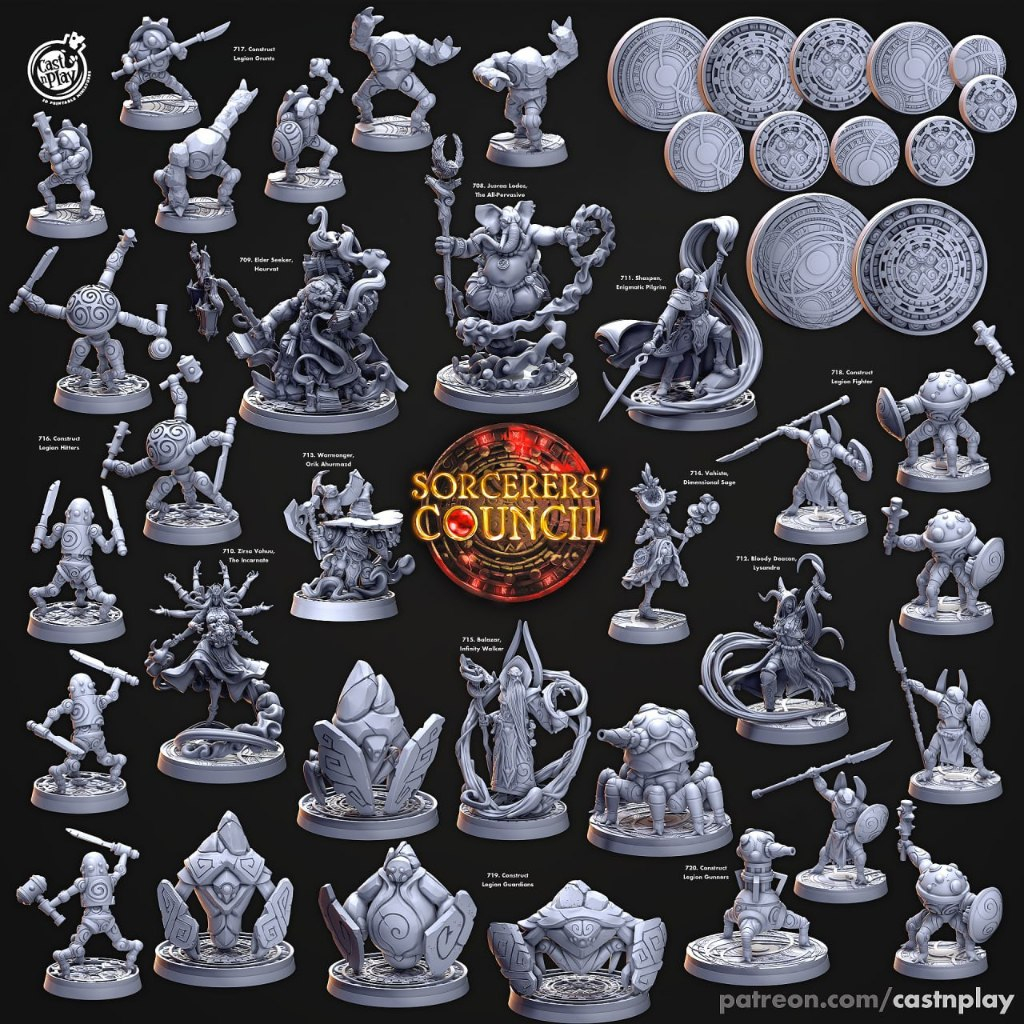 Sorcerers Council : Collection : Miniature Resin โมเดลบอร์ดเกม ผลิตตามสั่ง DnD Mage