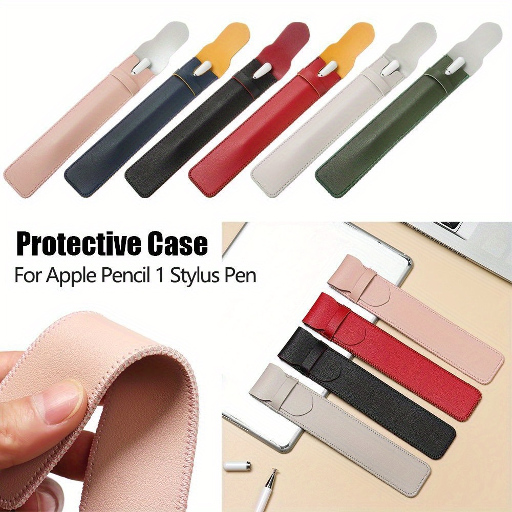 กระเป๋าใส่ปากกาสไตลัส หนัง Pu กันกระแทก น้ําหนักเบา สี่สี แบบพกพา สําหรับ Apple Pencil แบบหนัง