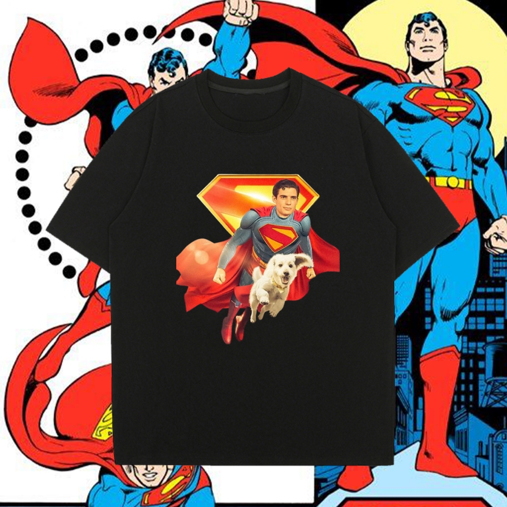 SUPERMAN Movie Fans T-Shirt Classic Logo S-Shield T-Shirt SUPERMAN Baju เสื้อยืด นุ่มและสบาย เหมาะสำ