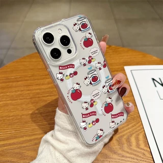 แม่เหล็ก เคสใสกันกระแทก เคสสําหรับไอโฟน 11 kitty เคสชาร์ได้ สำหรับ IPhone 17 13 11 Pro MAX 13 15 16 7Plus 14 12 xsmax