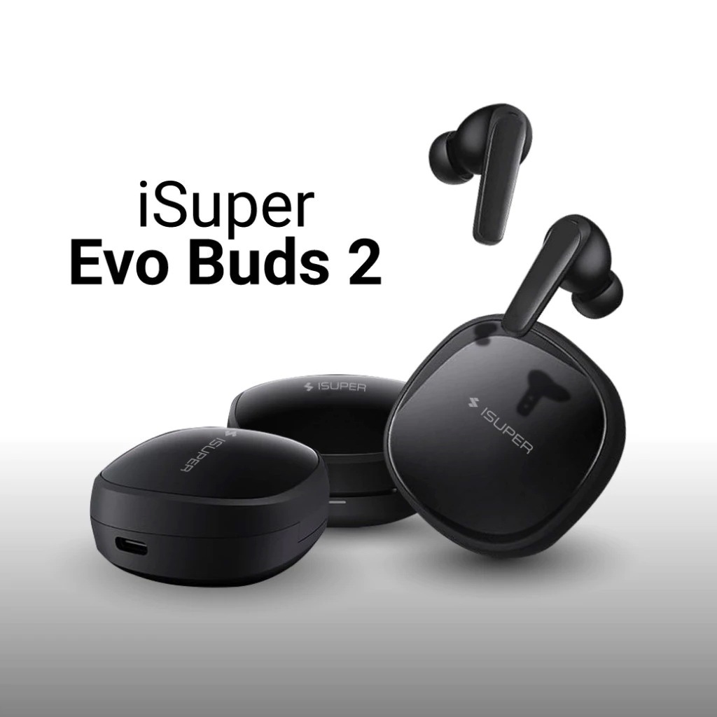 iSuper Evo Buds 2 หูฟังไร้สาย Bluetooth 5.3 มี Game Mode ไมค์ตัดเสียงรบกวน แบตอึด 30 ชม.