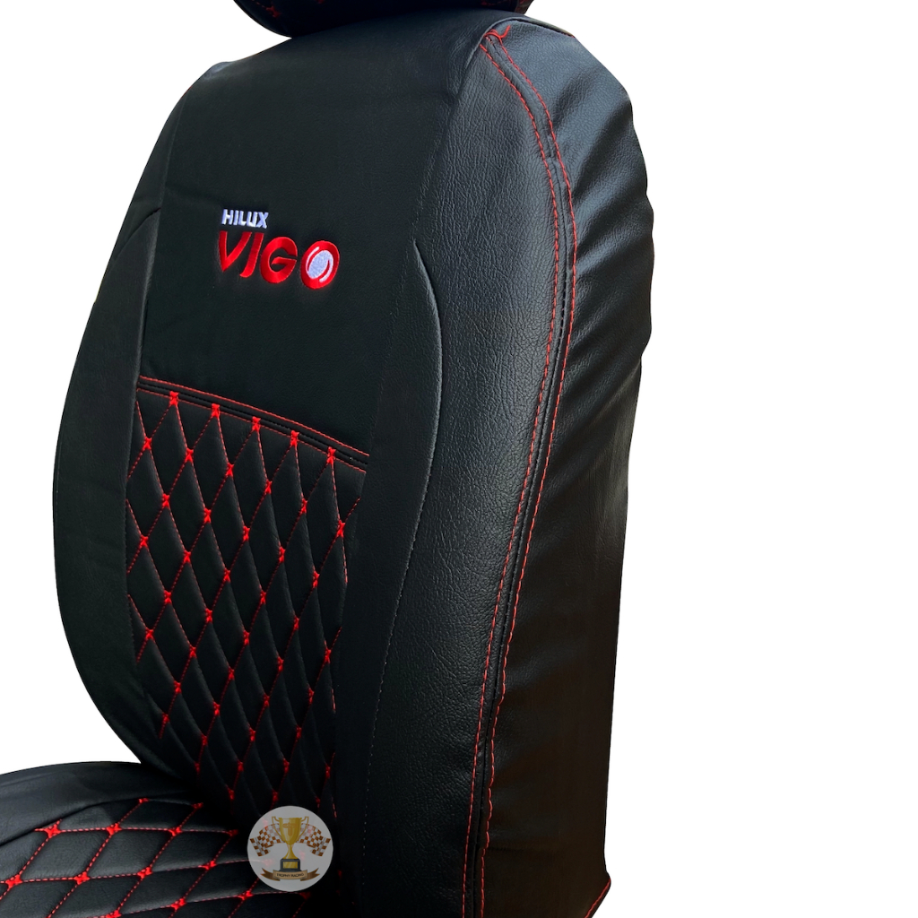 ชุดหุ้มเบาะ VIP 5D TOYOTA VIGO หุ้มเต็ม เข้ารูป ตรงรุ่น[ สีดำ-ด้ายแดง ] หุ้มเบาะ โตโยต้า วีโก้ มีกระเป๋าหลัง ราคา ถูกที่สุด ดีลบีเคเค แกลเลอรีภาพที่ 2