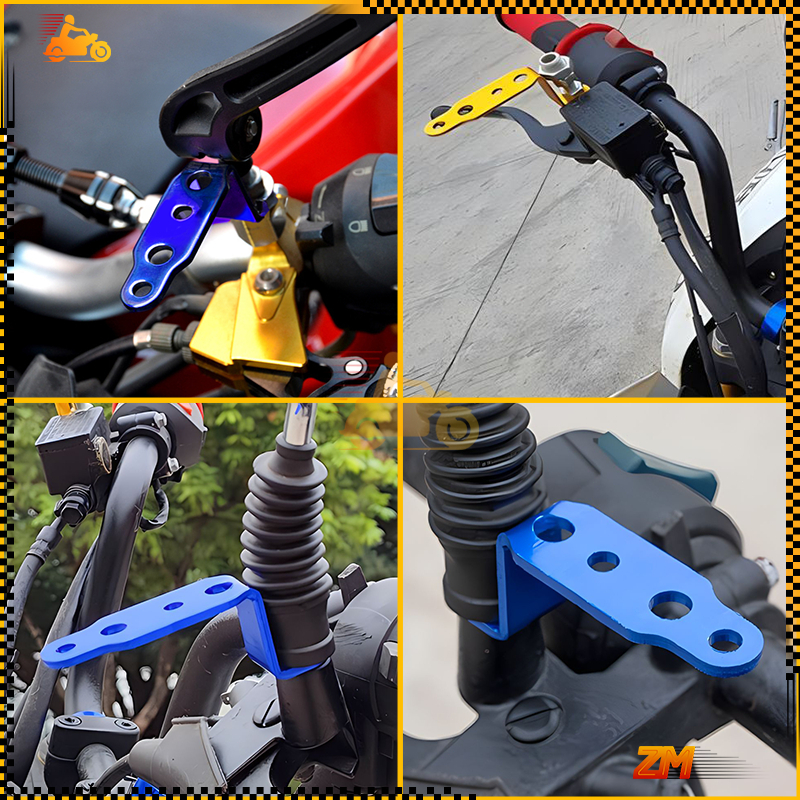 ขาจับไฟสปอต ขายึดกล้องมอเตอร์ไซค์ ตำแหน่งที่มีรูพรุน แข็งแรงและทนทาน แข็งแรง รับน้ำหนักได้เยอะ อลูมิเนียมอัลลอยด์ - รูปที่ 4