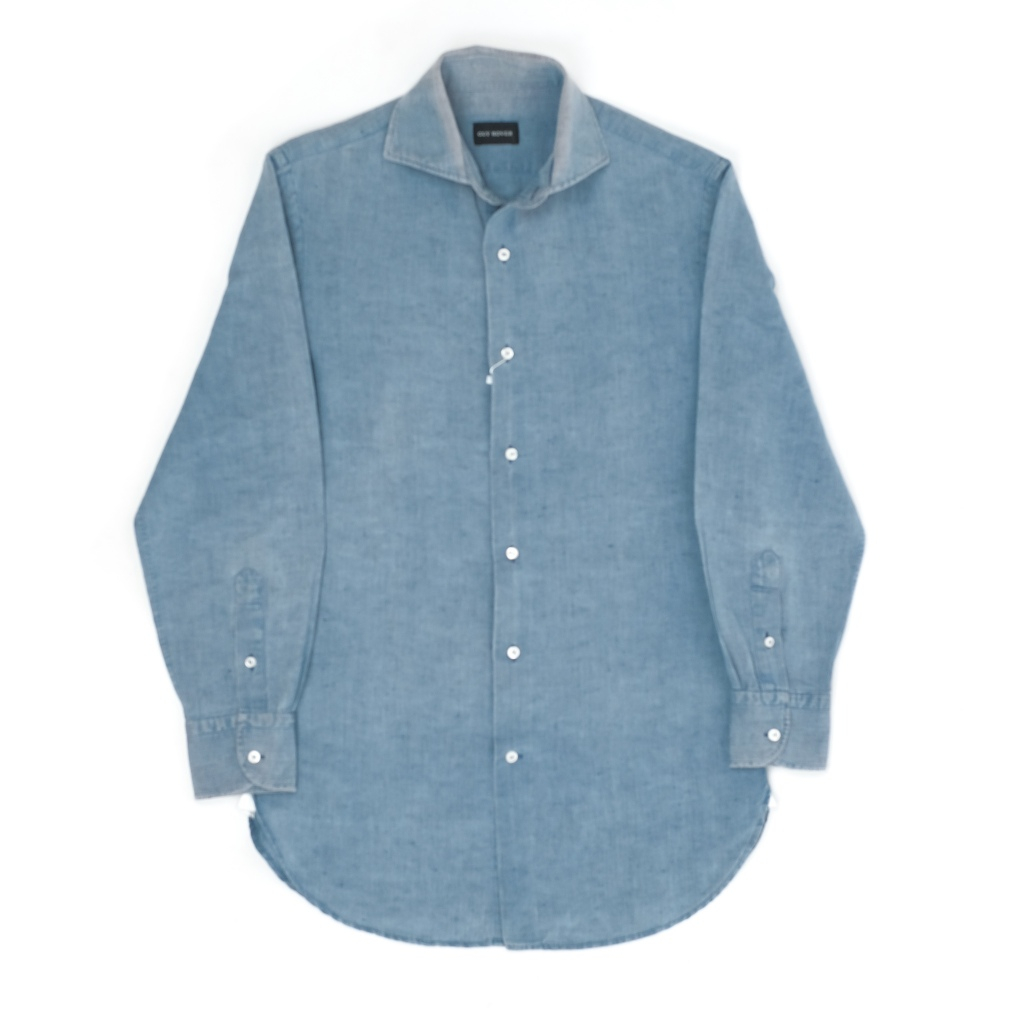 XS - GUY ROVER By BRILLA PER IL GUSTO Navy Cotton-linen Napoli Shirt