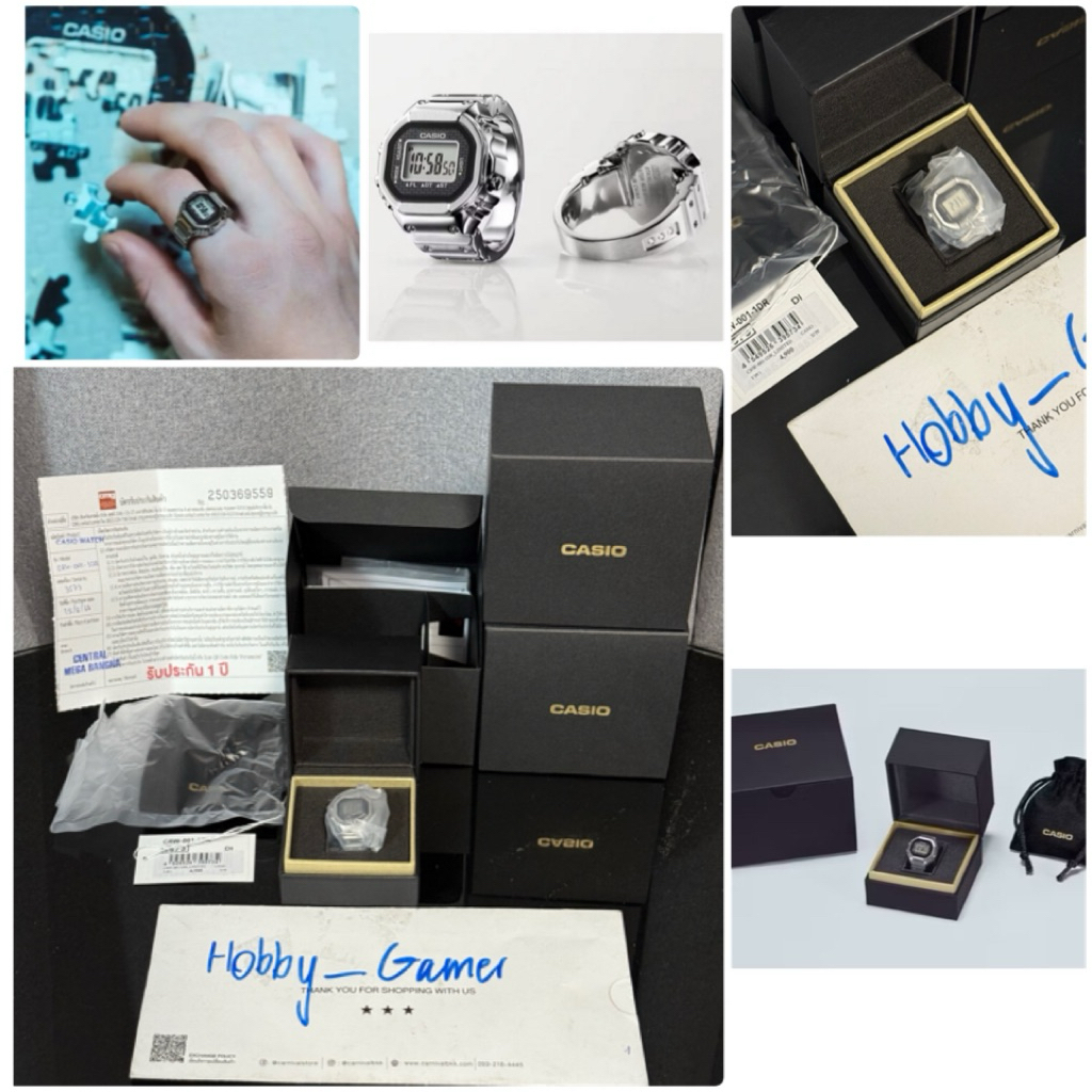 (มือ1 พร้อมส่งด่วน🇹🇭 ถูกที่สุด!! ของแท้💯  ประกันCMG1ปี) CASIO Ring Watch แหวนนาฬิกา CRW-001-1DR