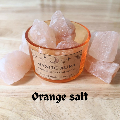 หิน Orange Salt ก้อนดิบ 3–4 ซม. 🧡 หินเกลือหิมาลัย เสริมฮวงจุ้ย พลังงานบวก และใช้เป็นหินอโรม่า