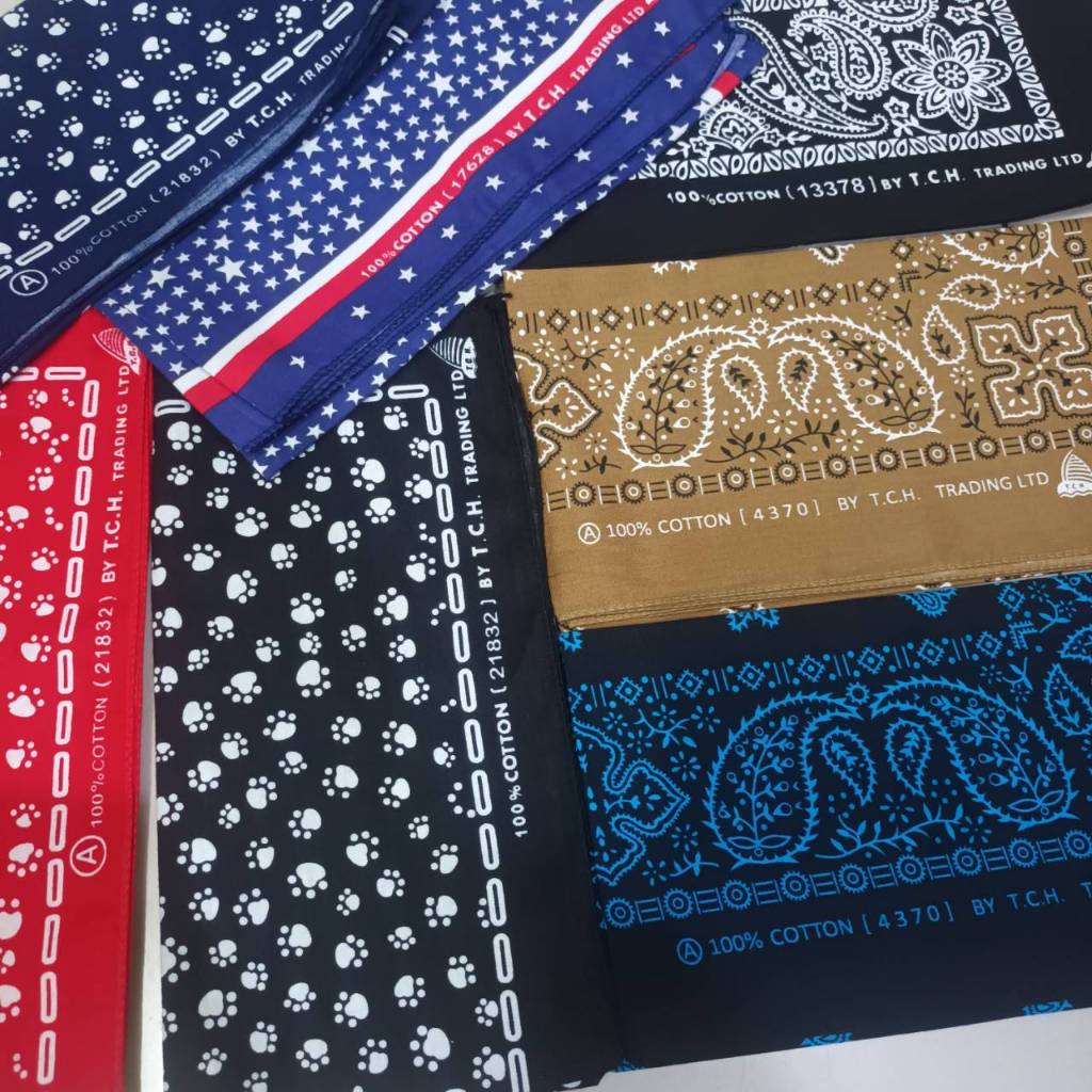 Tec40store High-Quality 100% Cotton Bandana ผ้าเช็ดหน้า Scarf Handscarf Headscarf  50x50cm BDN UNIT 03