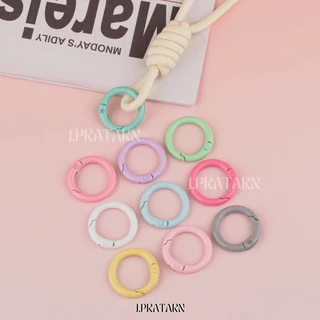 ส่งด่วน ส่งไวห่วงพวงกุญแจโลหะชุบสี ขนาด23มม.แพ็ค10ชิ้น ทรงกลม ห่วงล็อคสปริง สำหรับทำพวงกุญแจ อะไหล่