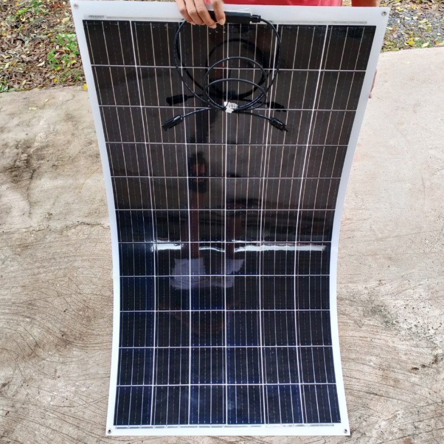 แผงโซล่าเซลล์ 150W 18V MONO ยืดหยุน ไม่แตก พลังแสงอาทิตย์ Solar Cell ใช้กับรถ เรือ รถไฟฟ้า อื่นๆ