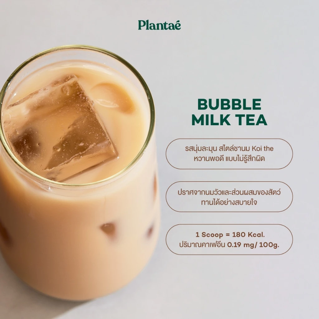 Plantae x KOI Thé Complete Plant Protein : Active BCAAs รส Bubble Milk Tea กระปุก800g โปรตีนพืช thumbnail 5
