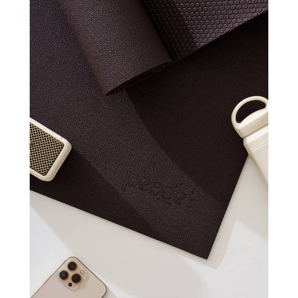 Peace Space เสื่อโยคะ Pro mat PVC หนาพิเศษ 5 มิล สี Coffee