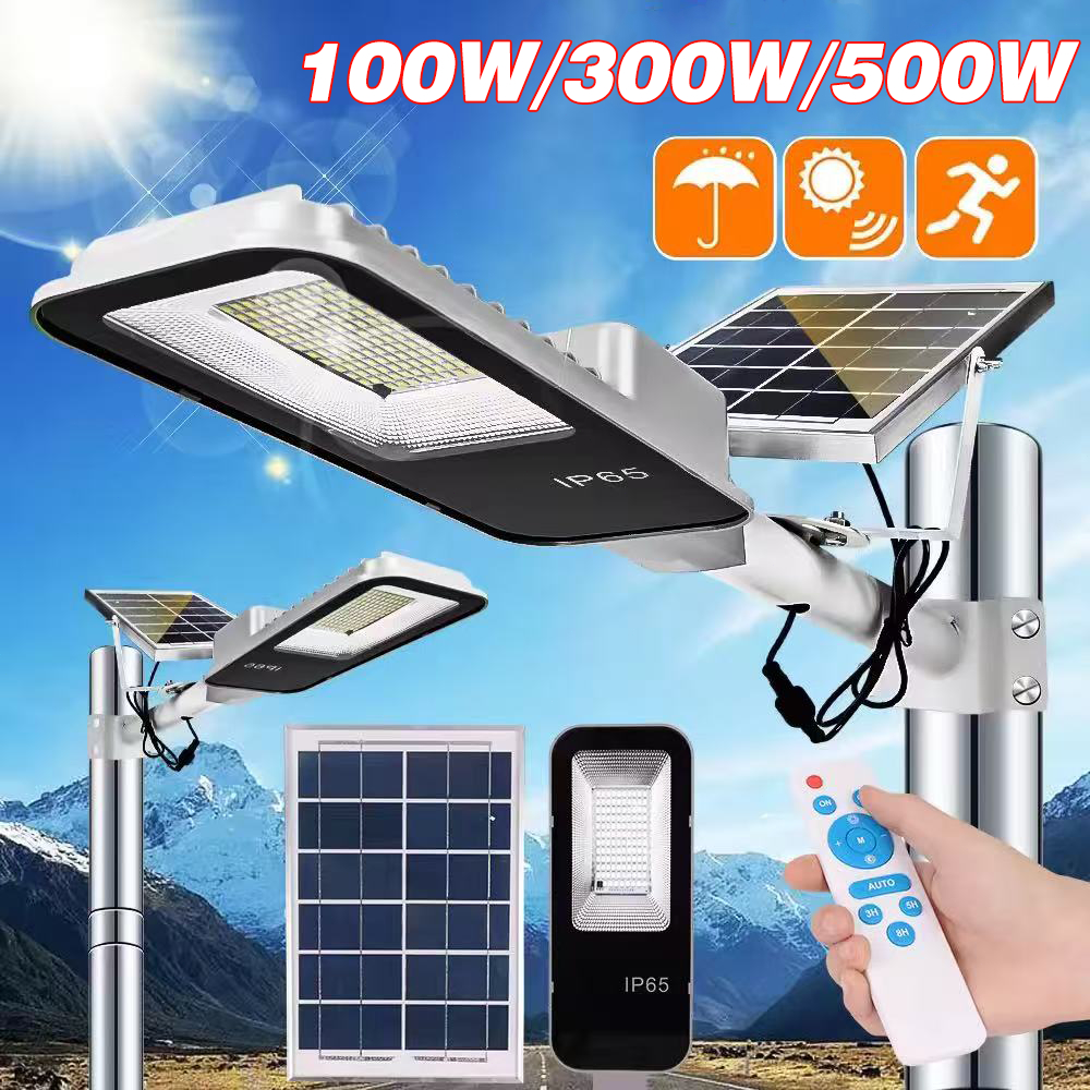 ไฟโซล่าเซลล์ 100W 300W 500W โซล่าเซลล์ ไฟถนน LED solar light สว่างค้าง IP67 ป้องกันฟ้าผ่า ราคา ถูกที่สุด ดีลบีเคเค แกลเลอรีภาพที่ 2