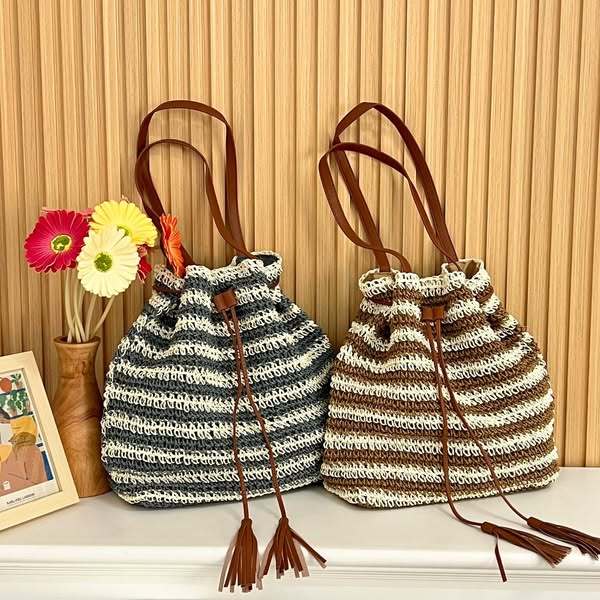 กระเป๋าสานลายขวาง VSM bag สะพายข้างแฟชั่นสำหรับผู้หญิง (A37)