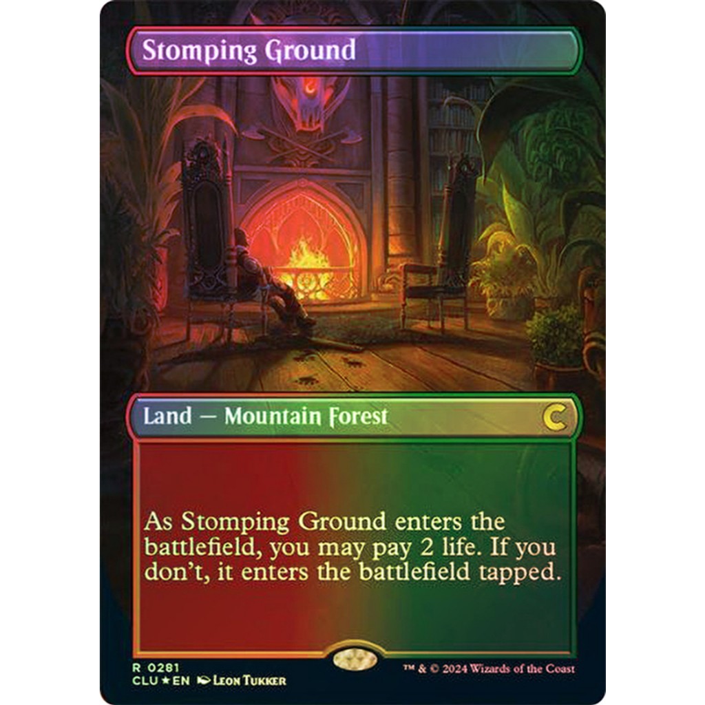 MTG : Stomping Ground (Borderless) - Ravnica: Clue Edition (CLU) foil FOIL
