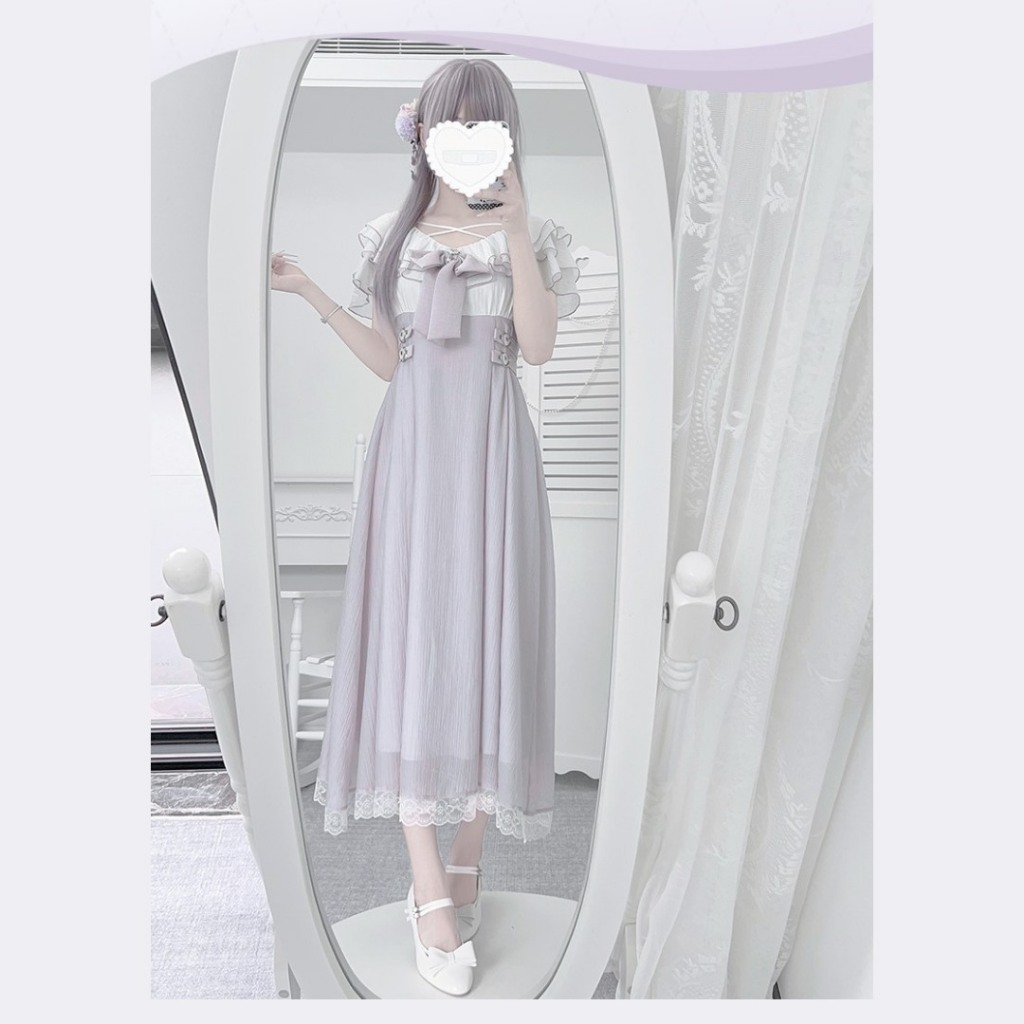 (สอบถามก่อนสั่งซื้อ)💜 แบรนด์ #LALAJK Jirai Kei ยาว สีม่วงสวย (1TCS619-2)