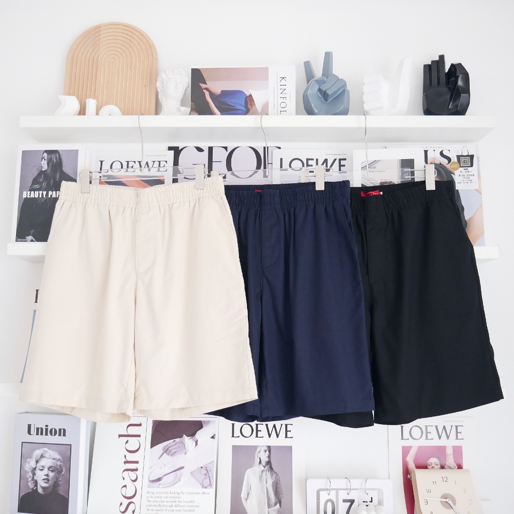 Lawyer Store | [5281607 ] กางเกงมูจิ เอวยืด ขาสั้นผู้ชาย กางเกงผู้ชาย ทรงพอดี ไม่รัดหรือหลวมเกินไป ใ