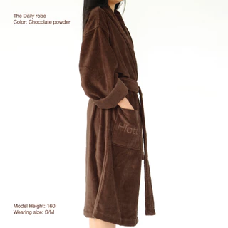 Hiatti. The Daily Robe - Chocolate Powder ชุดคลุมอาบน้ำ 100% Cotton