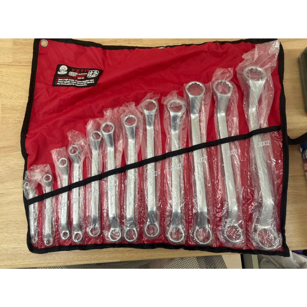 ชุด ประแจ แหวน YETI 8- 24 MM [ เยติ ] 8 ชิ้น /  YETI 6- 32 MM [ เยติ ] 12 ชิ้น/ ชุด Set [ คอ 45 องศา] - รูปที่ 2