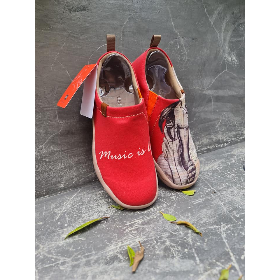 UIN fashion retro sports art casual sneakers travel shoes MUSIC Artist Paint Women Canvas Shoes
