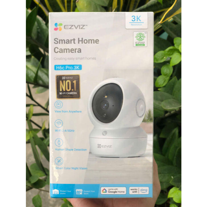 EZVIZ H6C Pro 5MP. 3K Type-C กล้องวงจรปิดสมาร์ทโฮมแบบหมุน & เอียง แสดงภาพสีในตอนกลางคืน