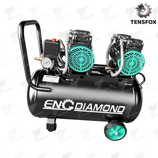 Tensfox ปั๊มลมออยล์ฟรี ปั้มลมไฟฟ้า 1600W ปั๊มลมไร้น้ำมัน 50L/30L/12L ลิตร ออยล์ฟรี เสียงเงียบ ถังลม รุ่น สีดำ