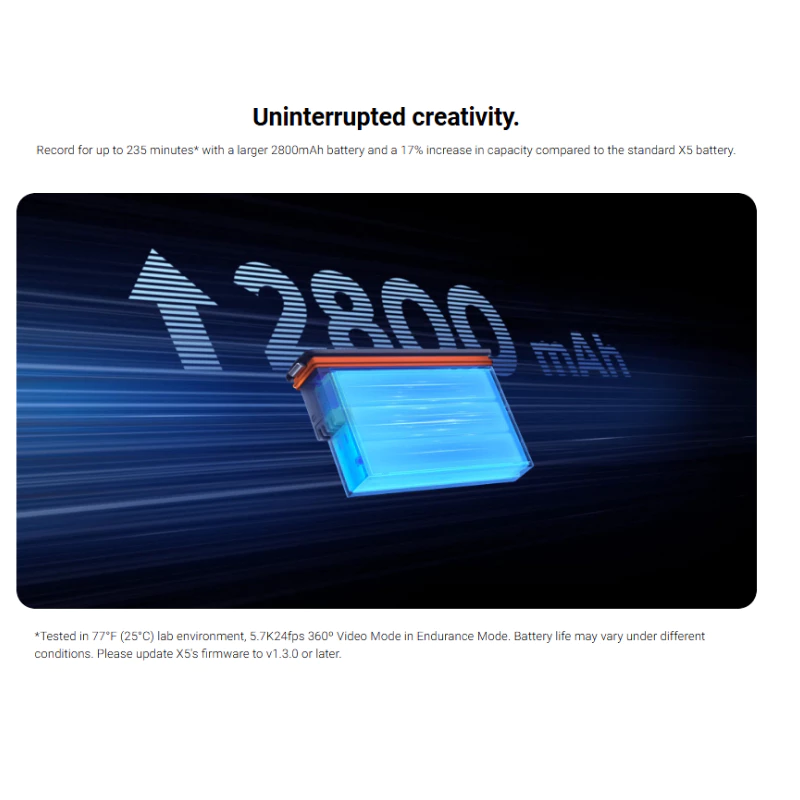 Insta360 X5 Battery 2400mAh / Ultra Battery Upgraded 2800mAh รับประกัน 1 ปี thumbnail 7