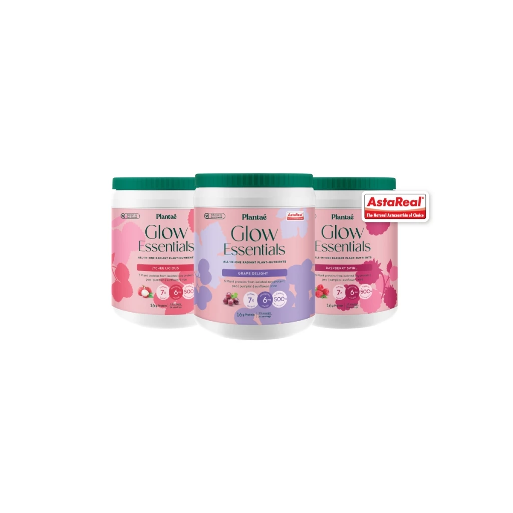 Plantae Glow Essentials กระปุก โปรตีนพืช อาหารผิว Astaxanthin แอสต้าแซนธิน CoQ10 Collagen โปรตีนจากพืช plant based thumbnail 3