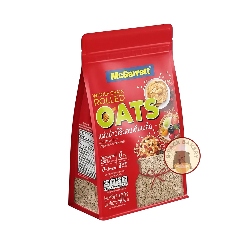 (โอ๊ตแดง 1kg) แม็กกาแรต แผ่นข้าวโอ๊ตอบ 100% (Red Bag) Mcgarrett Rolled Oats Australian Oats